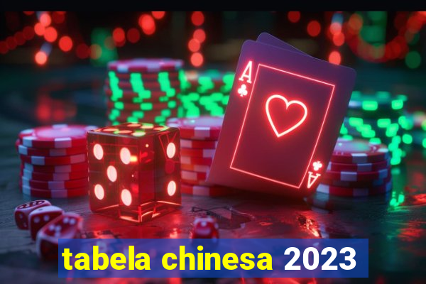 tabela chinesa 2023