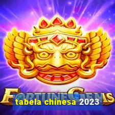 tabela chinesa 2023