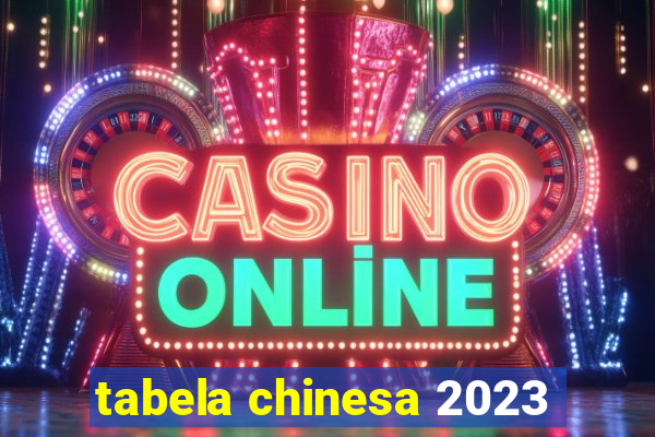 tabela chinesa 2023