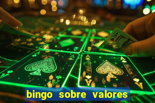 bingo sobre valores para imprimir