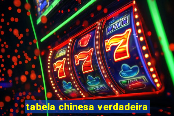 tabela chinesa verdadeira