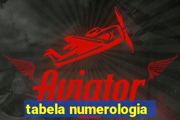 tabela numerologia