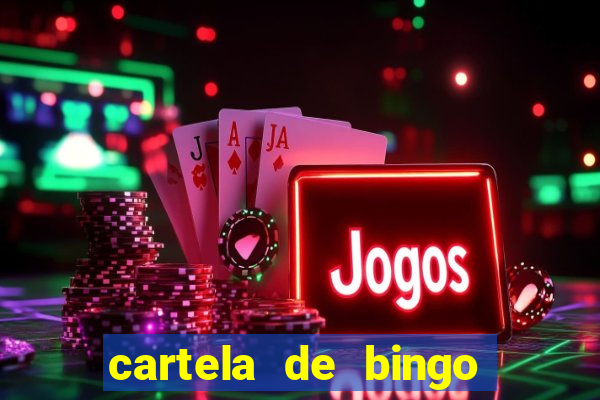 cartela de bingo cha de panela
